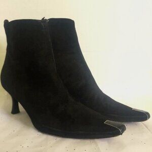 Donald Pliner Black Suede Lindt Ankle Boots